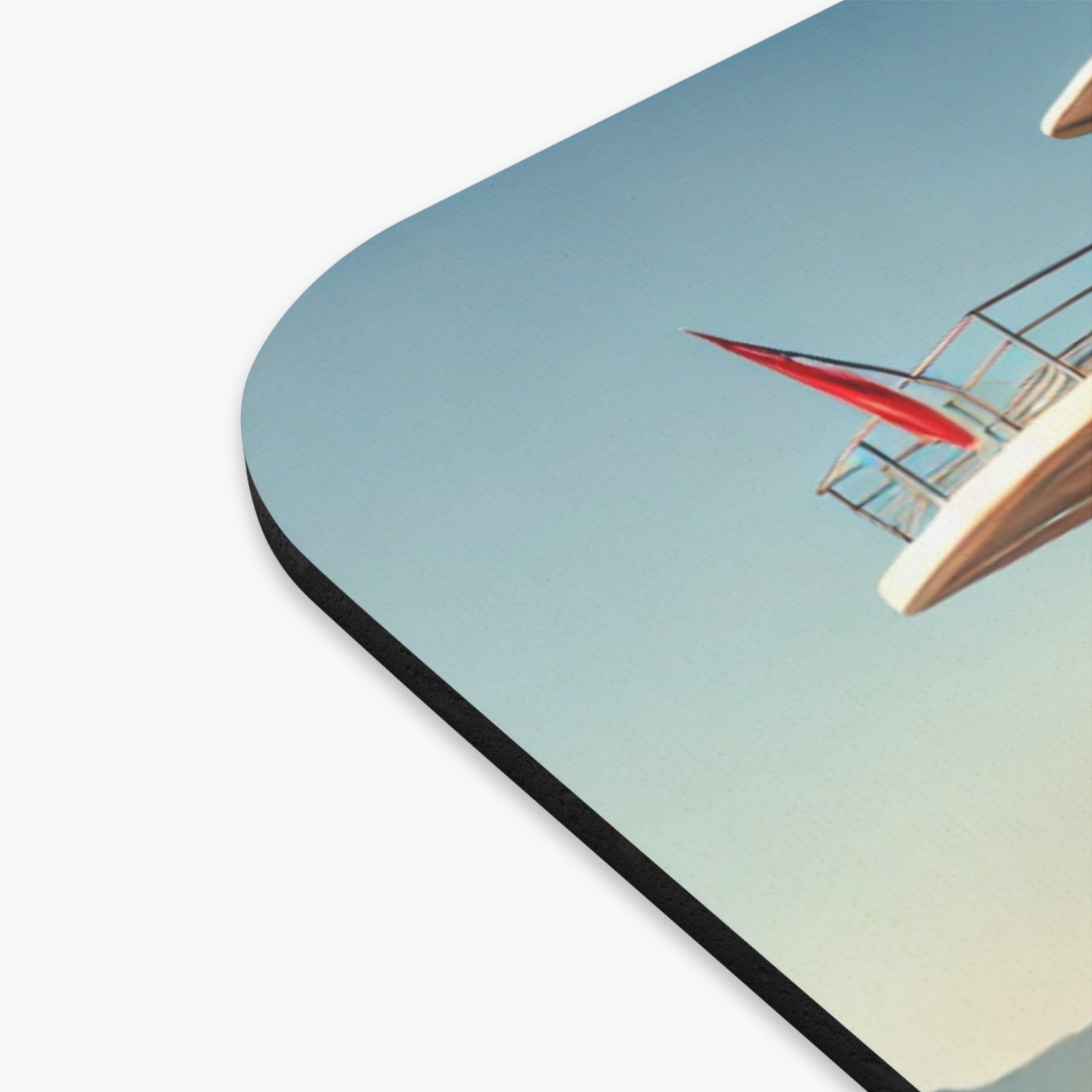 Tropical Golf Cart and Yacht Mouse Pad